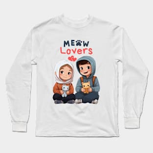 Funny Sayings Cat Meow Lovers Long Sleeve T-Shirt